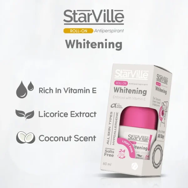 StarVille Whitening Roll on Light Pink with Coconut Scent 60 ml